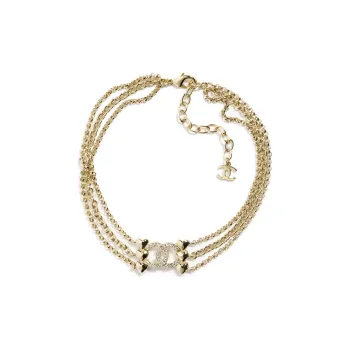 CHANEL Metal Necklaces Women's Gold