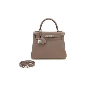 HERMES Kelly Togo Calfskin Kelly Bag Handbags Regular Women's 18 Etoupe Elephant Gray
