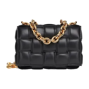 Bottega Veneta Chain Cassette Gold tone Crossbody Bag Black