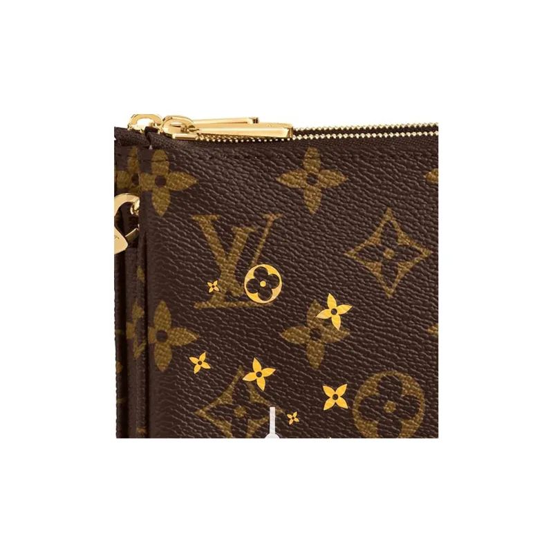 LOUIS VUITTON Double Zip Pochette Monogram Vivienne Shanghai Pink Lining-4