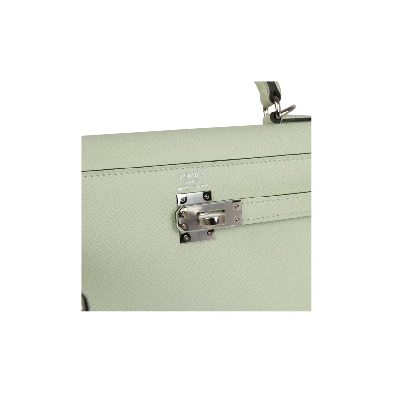 HERMES Kelly Epsom Leather Kelly Bag, Shoulder Bag, Handbag Regular Women's 0S Vert Fizz Bubble Green-6