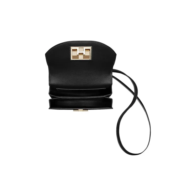 HERMES Mosaique Monsieur Calfskin Shoulder Bag Crossbody Bag Mini Women's Noir Black-1