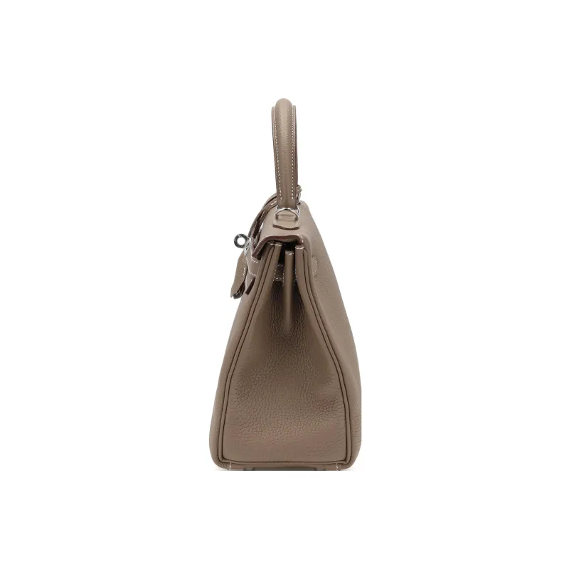 HERMES Kelly Togo Calfskin Kelly Bag Handbags Regular Women's 18 Etoupe Elephant Gray-3