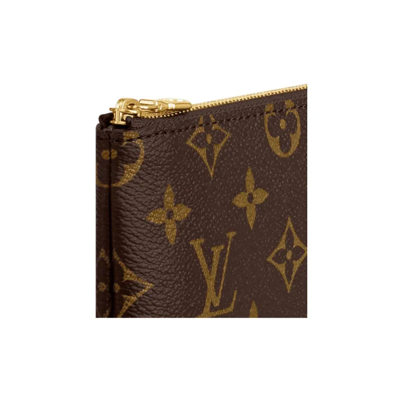 LOUIS VUITTON Coated Canvas With Leather Handbag Clutch Trumpets Women's Brown-4