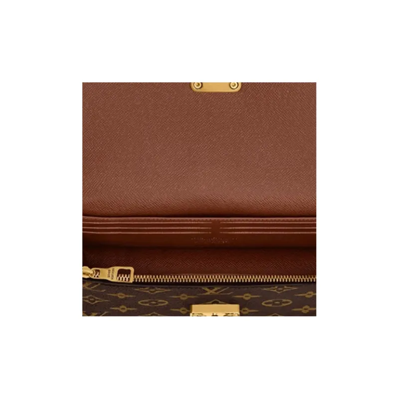 LOUIS VUITTON S Lock Belt Pouch Monogram Pm Brown-4