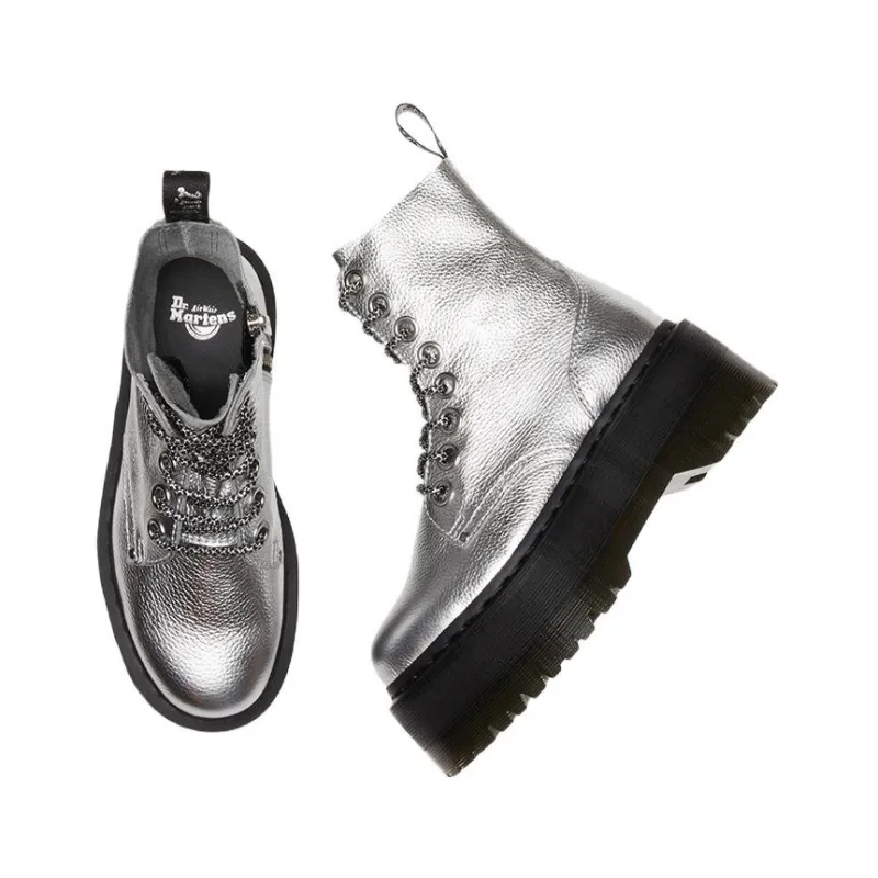Dr.Martens JADON MAX Short Martin Boot Women's Silver-5