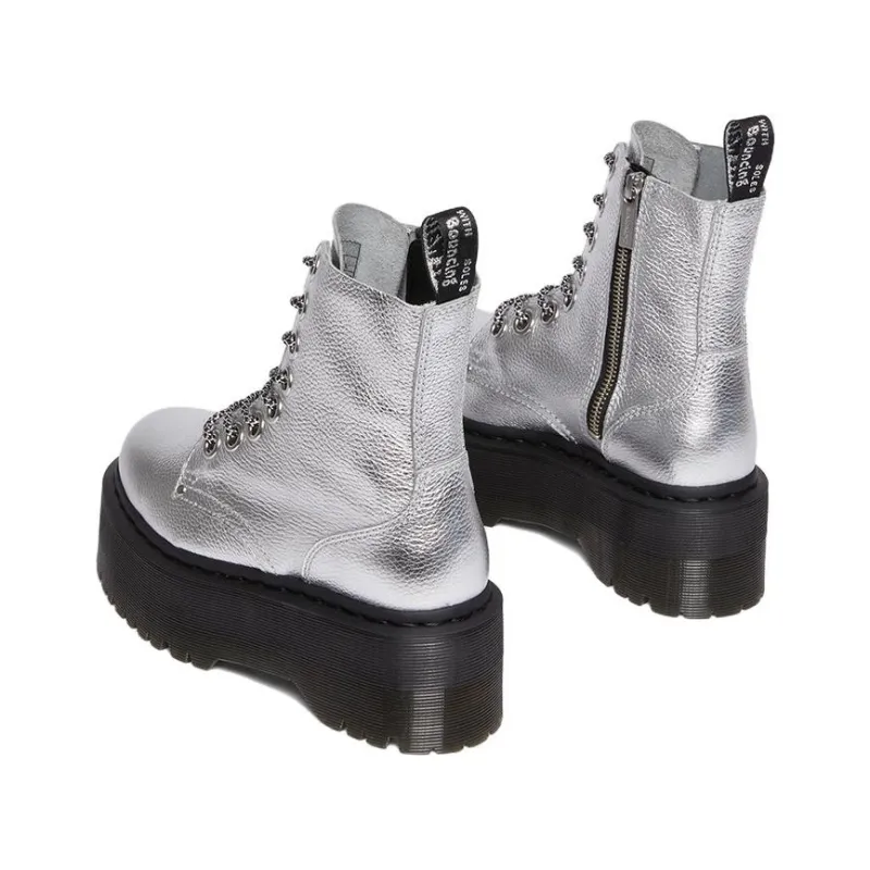 Dr.Martens JADON MAX Short Martin Boot Women's Silver-4