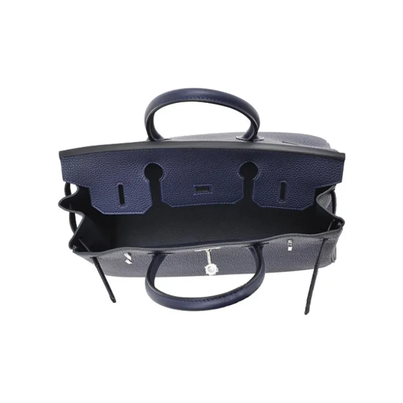 HERMES Birkin Togo Calfskin Cow Leather Birkin Bag Handbags Unisex 2Z Bleu Nuit Midnight Blue-3
