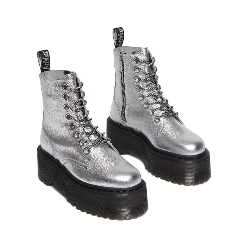 Dr.Martens JADON MAX Short Martin Boot Women's Silver-2
