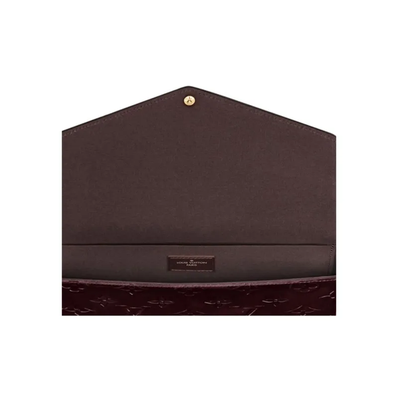 LOUIS VUITTON Pochette Felicie Monogram Vernis Amarante-6