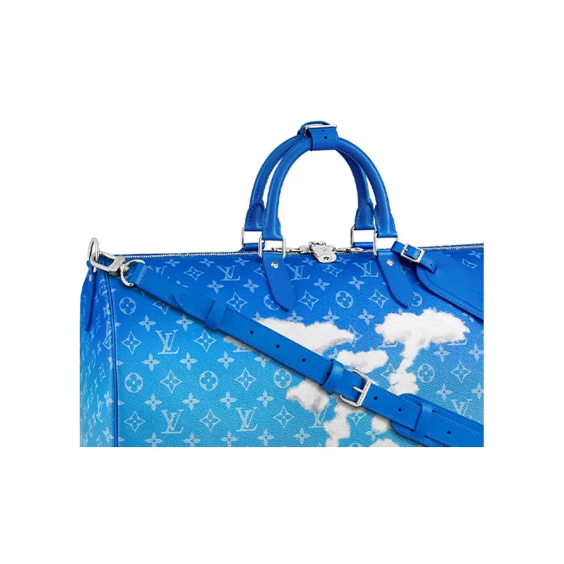 LOUIS VUITTON Keepall Bandouliere Clouds Monogram 50 Blue-5