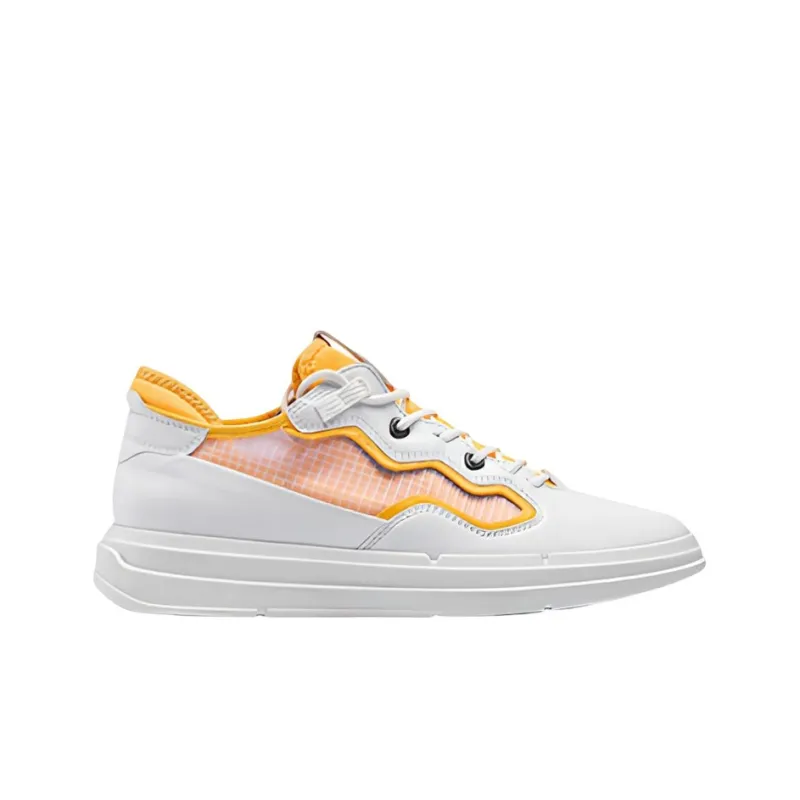 Ecco Softly Cool X Low-Top Skateboard Shoes Women's White Orange-1