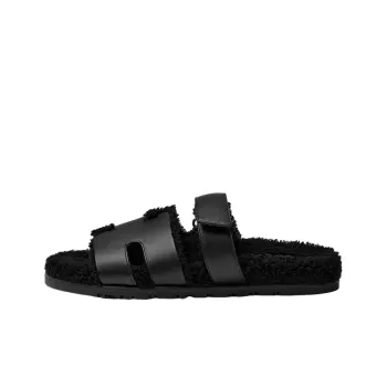 HERMES Chypre Noir Calkskin Wool Men's