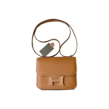 HERMES Constance Epsom Leather Shoulder Bag Crossbody Bag Mini Women's 37 Gold Gold Brown