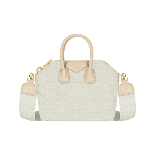 GIVENCHY Antigona Embroidery With Leather Handbag, Shoulder Bag, Crossbody Bag Mini Women's Natural Beige