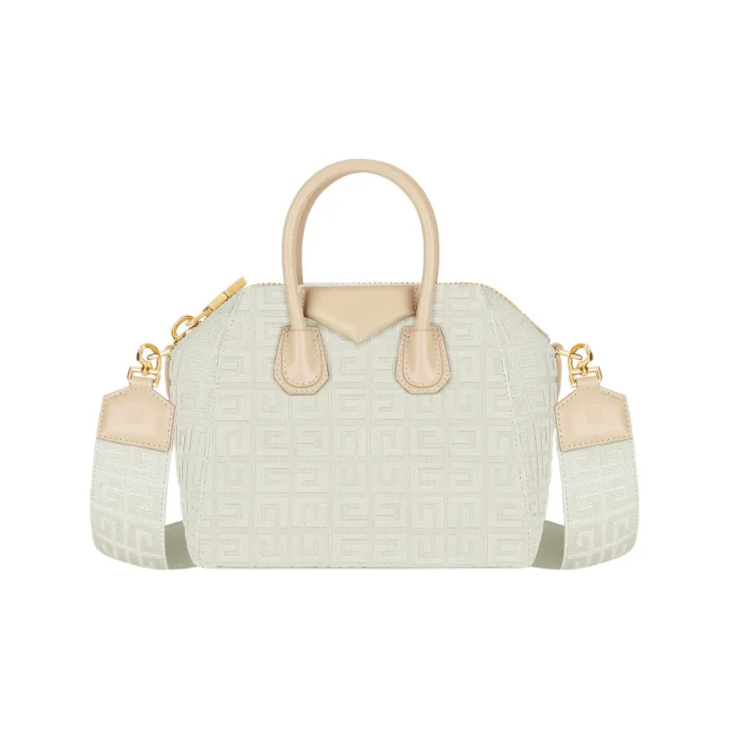 GIVENCHY Antigona Embroidery With Leather Handbag, Shoulder Bag, Crossbody Bag Mini Women's Natural Beige-0