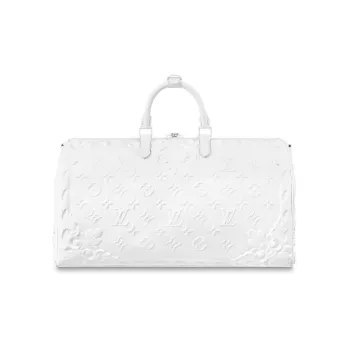 LOUIS VUITTON Keepall Bandouliere 50 Optic White