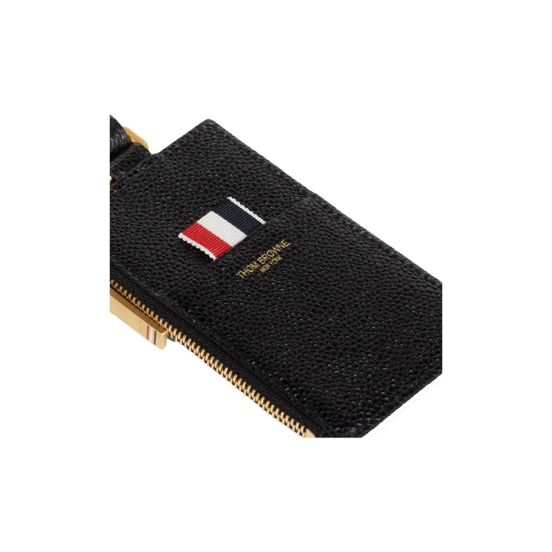 THOM BROWNE· Cow Leather Card Holder Men's Black-4