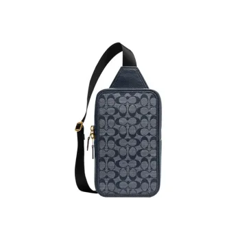 COACH Sullivan Cow Leather With Textile Shoulder Bag Crossbody Bag Small Size Men's Denim