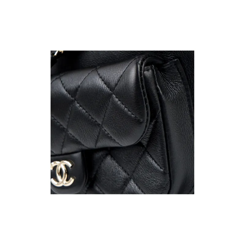 CHANEL Duma Cow Leather Backpack Tubas Women's Black-5