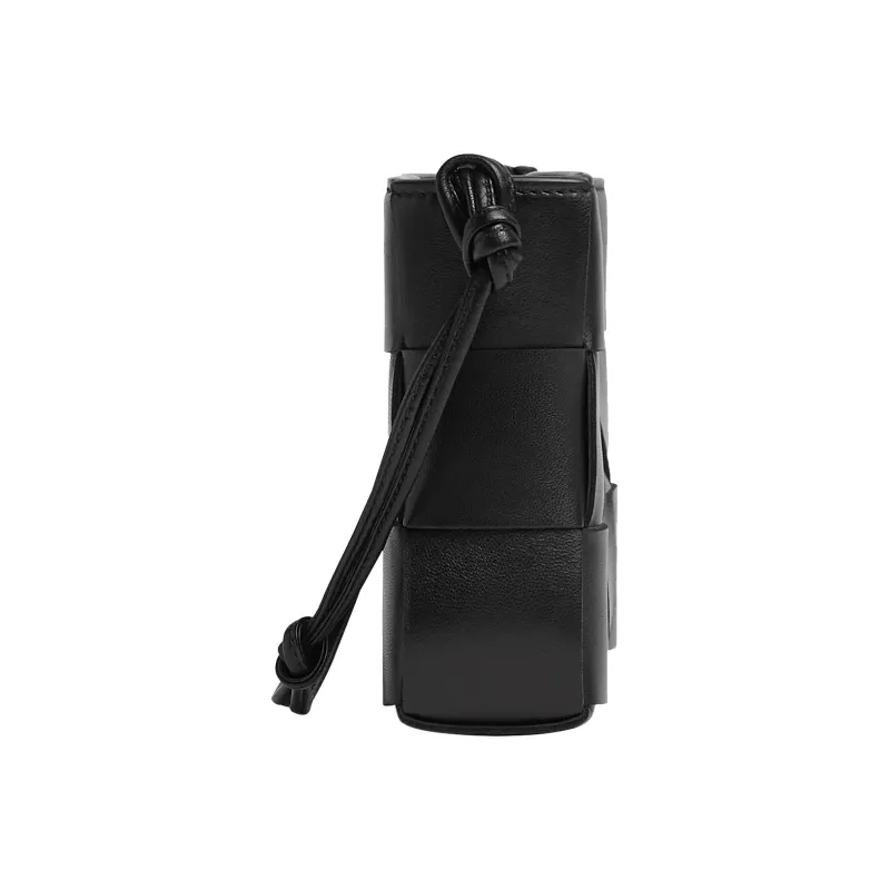Bottega Veneta Cassette Pouch On Strap Intreccio Black-2