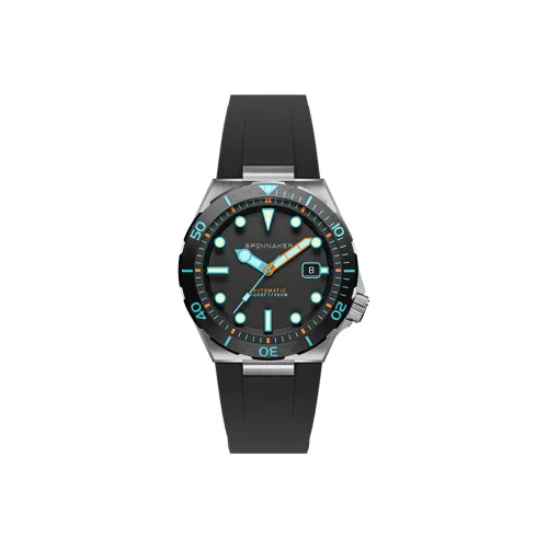 SPINNAKER BOETTGER Collection Wrist Watch Automatic Mechanical Movement Rubber Strap 42mm Black Dial Men's Watches