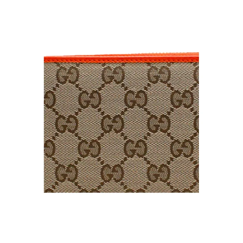 GUCCI Canvas With Leather Canvas Bag Wallet Women's Ebony/Orange-4