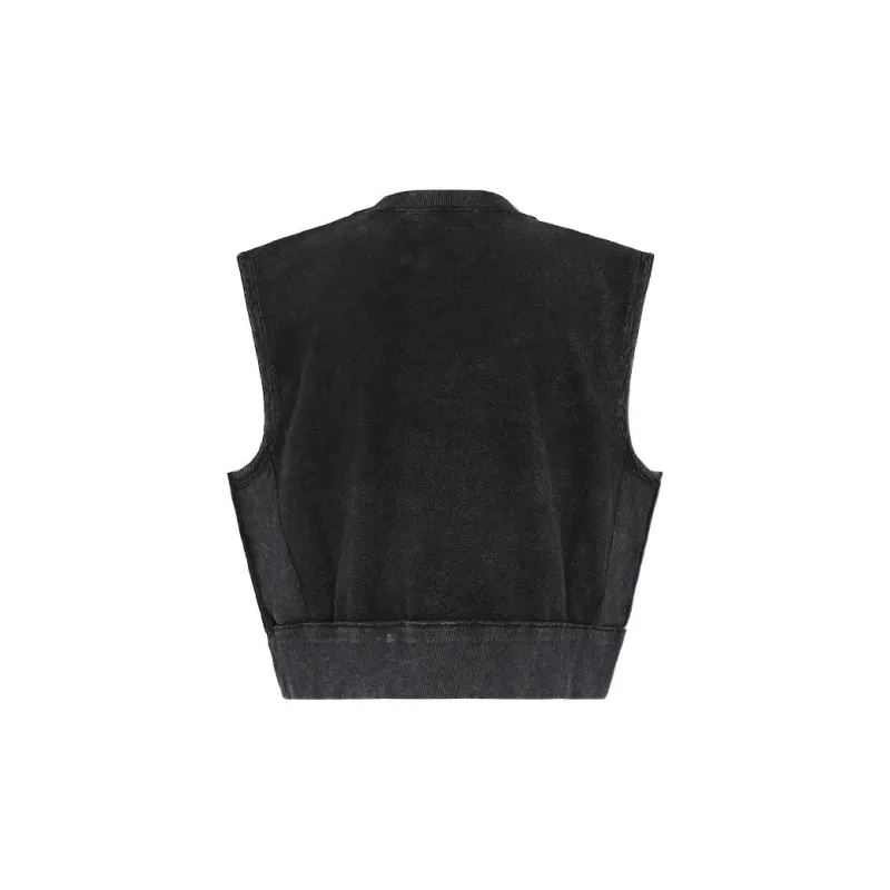 FENDI By Marc Jacobs Jersey Sleeveless Cropped Sweatshirt Black-1