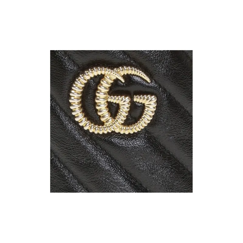 GUCCI GG Marmont Quilted Leather Bucket Bags Crossbody Bag, Shoulder Bag Women's Black-3