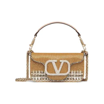 Valentino Locò Embroidery Shoulder Bag Crossbody Bag Handbag Mini Women's Crystal Metallic/Antique Brass