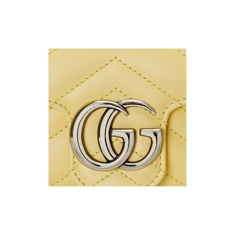 GUCCI GG Marmont Quilted Leather Crossbody Bag, Shoulder Bag Women's Yellow-6