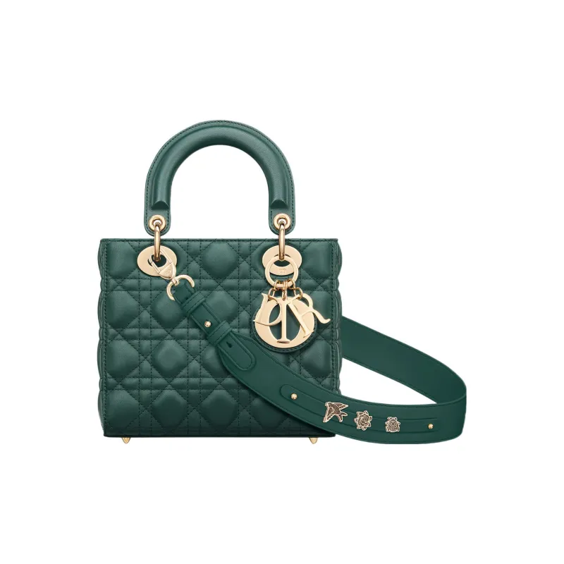 DIOR Lady DiorMy ABCDior Quilting Sheepskin Daisie Bag Shoulder Bag Crossbody Bag Handbag Small Size Women's Dark Green-0