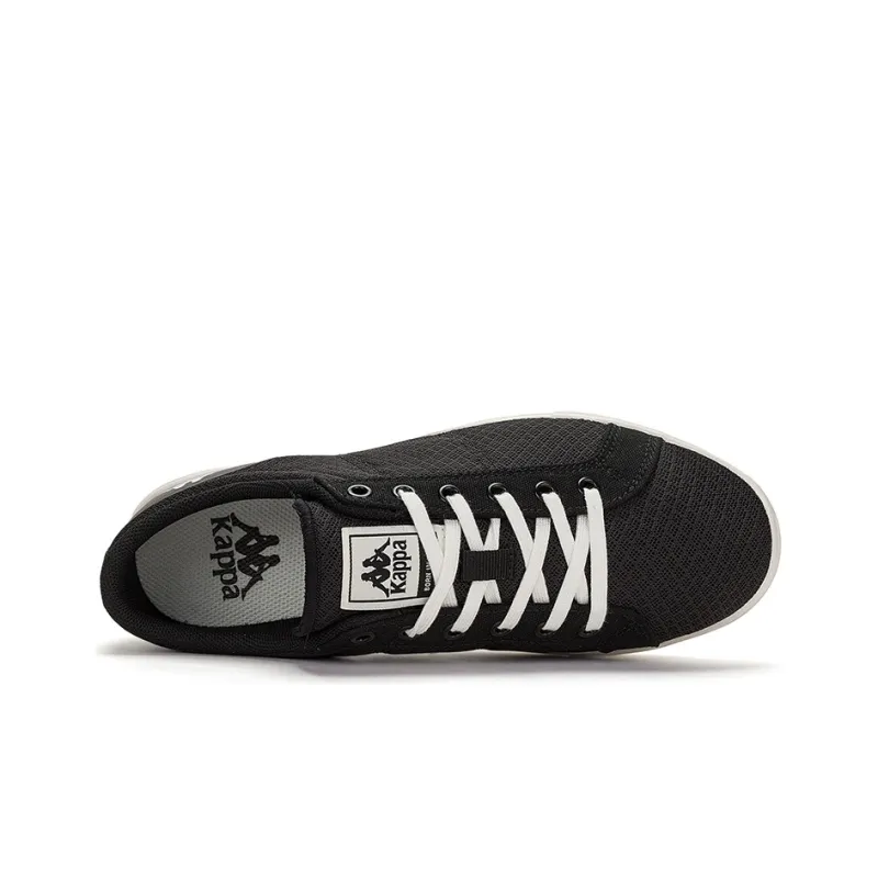 Kappa Anti Slip Wear Resistant Low Top Skateboard Shoes Unisex Black White-3