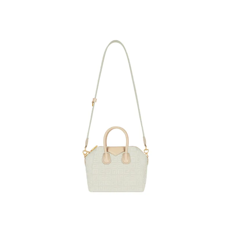 GIVENCHY Antigona Embroidery With Leather Handbag, Shoulder Bag, Crossbody Bag Mini Women's Natural Beige-1
