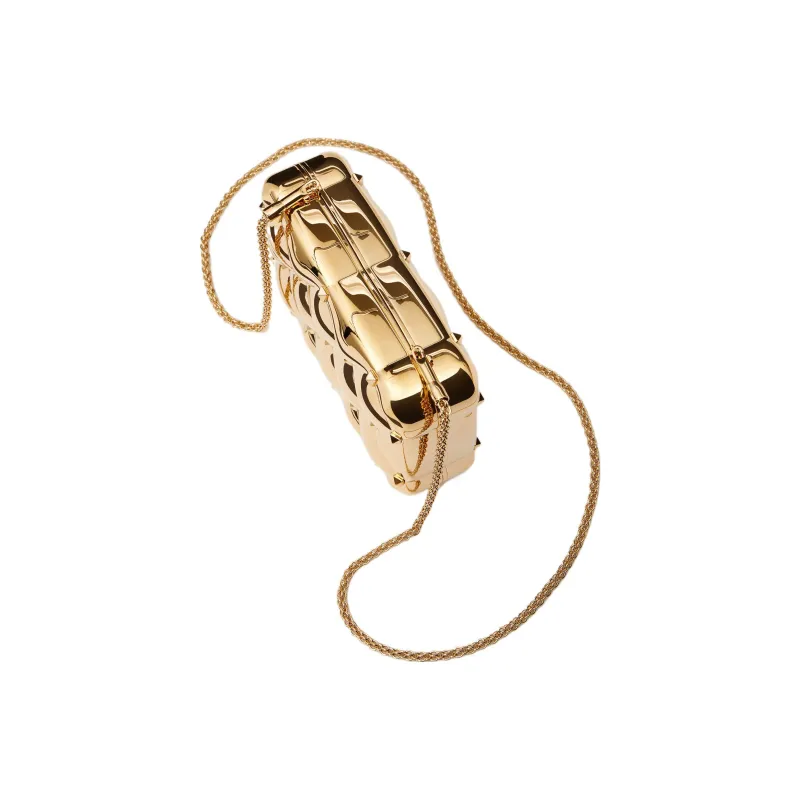 Valentino Metal Clutch Mini Women's Light Gold-4
