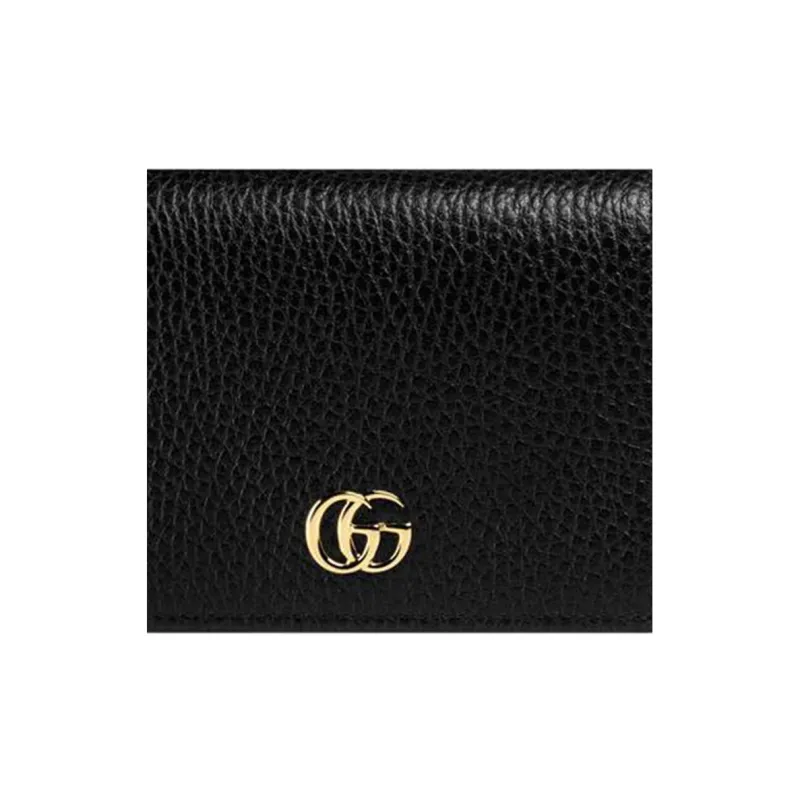 GUCCI GG Marmont Leather Wallets Card Holders Women's Black-6