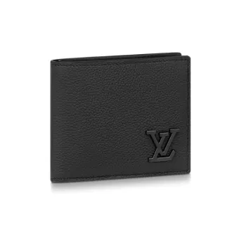 LOUIS VUITTON Leather Wallet Men's Black
