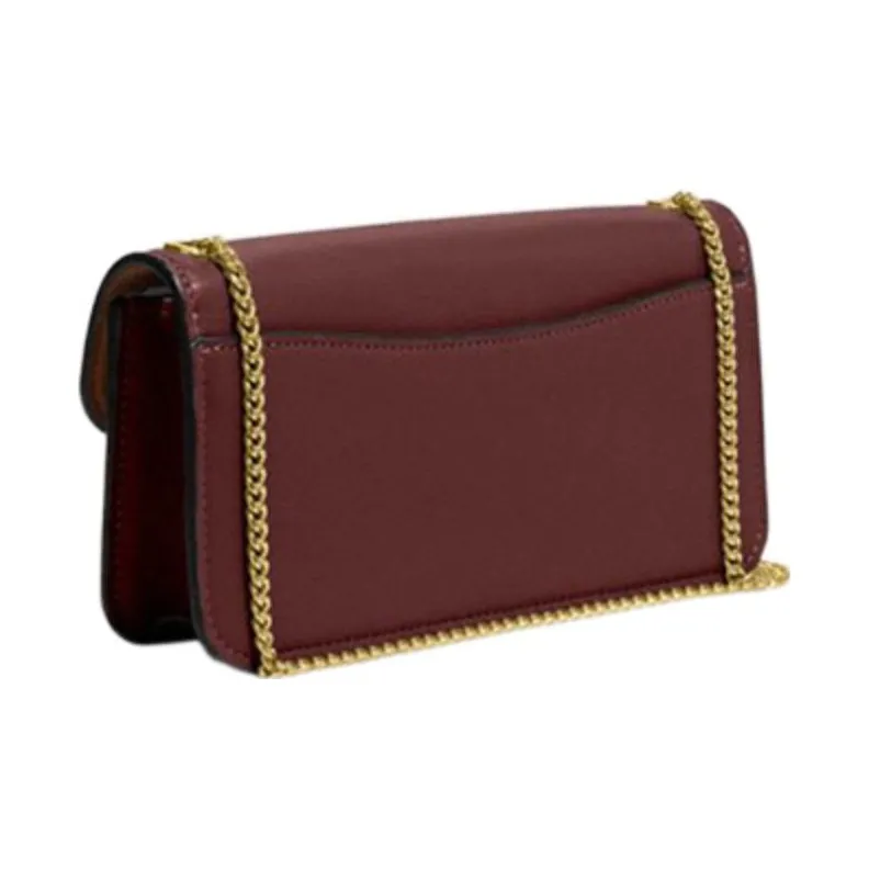 COACH Morgan Fabric With Cow Leather Shoulder Bag, Crossbody Bag Small Size Women's Burgundy-1