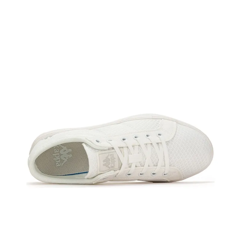 Kappa Slip Resistant And Breathable Low Top Skateboard Shoes Unisex White-4