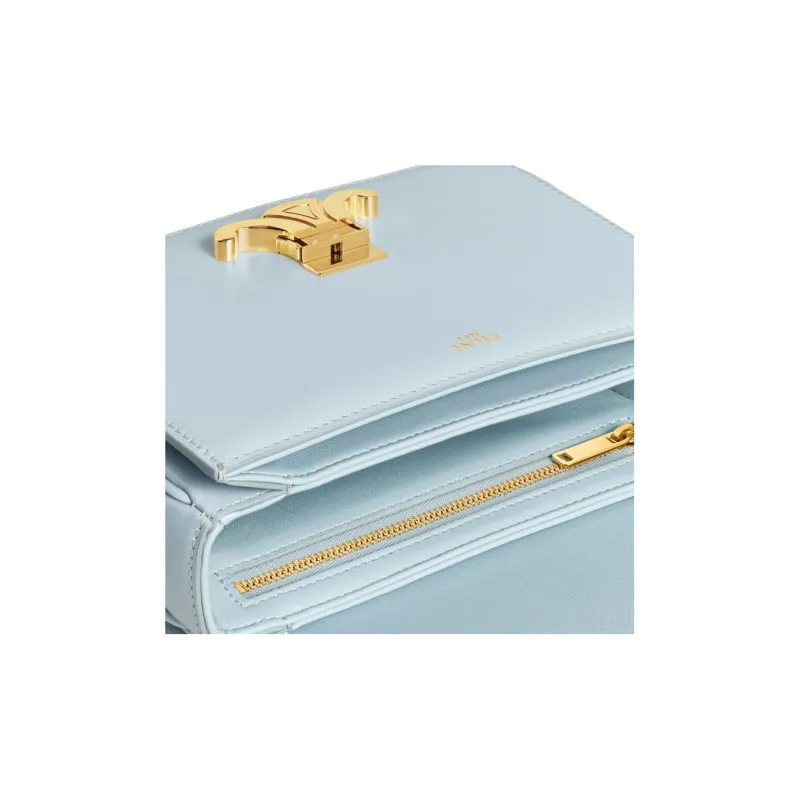 CELINE Triomphe Bright Cow Leather Crossbody Bag, Shoulder Bag Small Size Women's Ice Blue-3