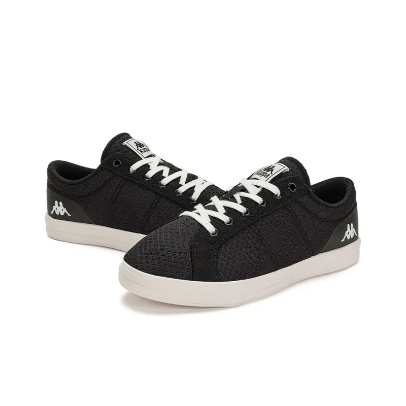 Kappa Anti Slip Wear Resistant Low Top Skateboard Shoes Unisex Black White-5