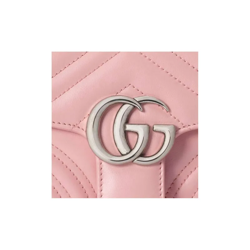 GUCCI Marmont Leather Messenger Bag, Crossbody Handbag, Shoulder Bag Mini Women's Pink Candy Color Unicorn-5