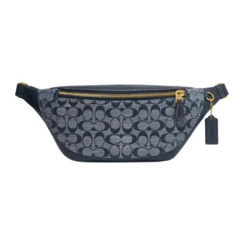 COACH Warren Cow Leather With Textile Shoulder Bags Fanny Pack Large Size Men's Denim