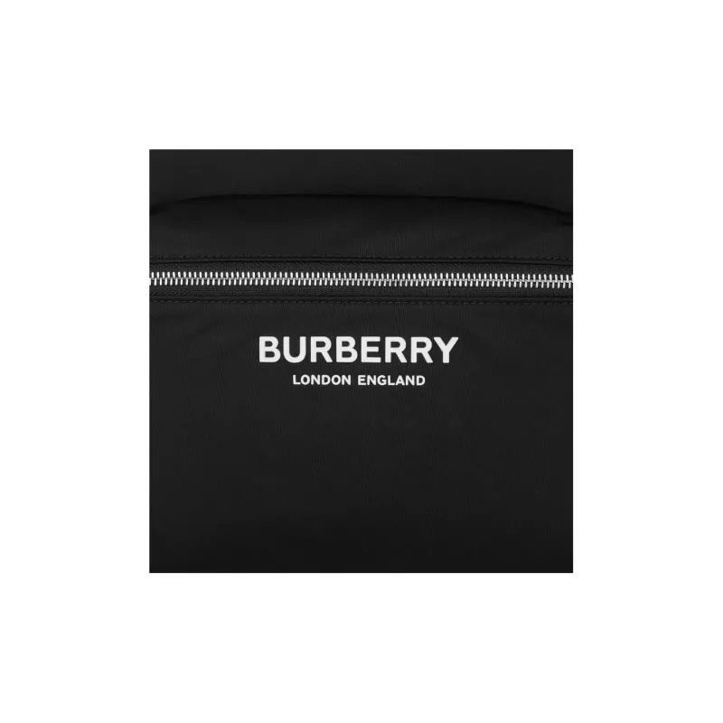 Burberry Leather Trim Backpack Men's Black-4