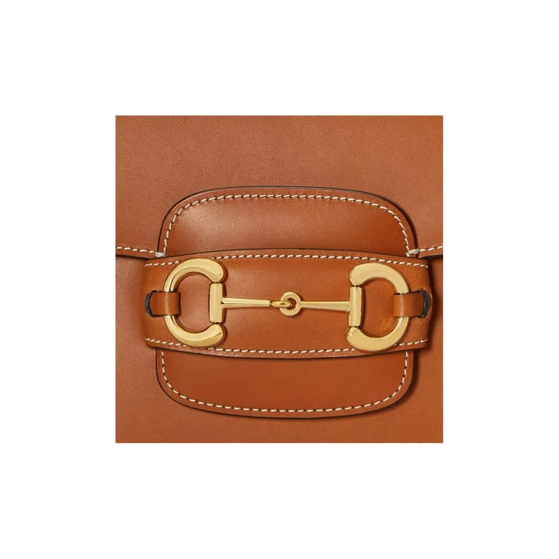 GUCCI Horsebit 1955 Leather Shoulder Bag Handbag Shoulder Bag Women's Brown-8