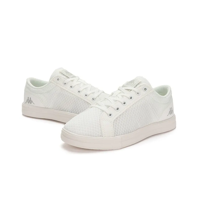 Kappa Slip Resistant And Breathable Low Top Skateboard Shoes Unisex White-3