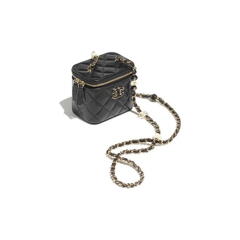 CHANEL Lambskin Box Bag, Shoulder Bag, Crossbody Bag, Clutch Trumpets Women's Black-1
