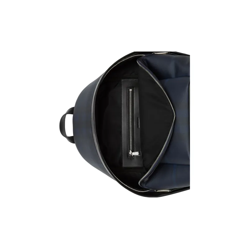 Burberry Leather Patchwork Backpack Large Size Men's Marine Blue-5
