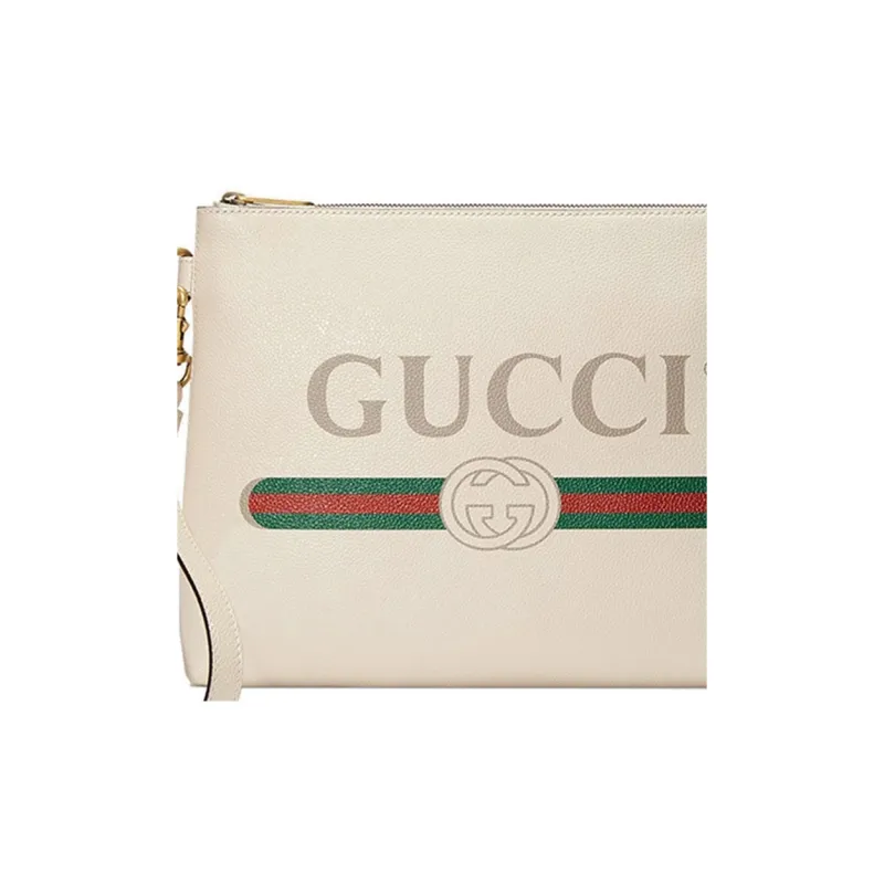 GUCCI Leather Clutch Unisex White-7