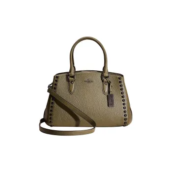 COACH Empire Pebbled Leather Shoulder Bag Crossbody Bag Handbag Large Size Women's Bronze